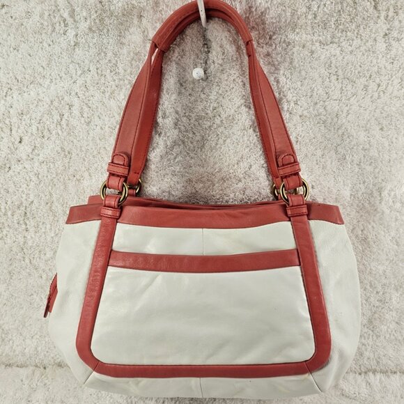 COACH 13601 Cricket Chalk Coral Leather Double Handle Satchel Shoulder Bag - Picture 5 of 16